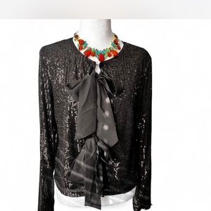 SALE🛍️Elegant Black Sequin Women's Top. Perfect to any Special Occasion👠